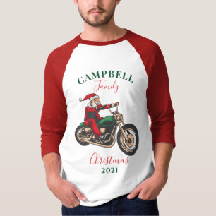 kerstmotorfietsfamilie aanpassen personaliseren t-shirt
