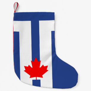 Kerstmouwen met vlag van Toronto, Canada Kleine Kerstsok