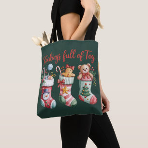 Kerstmouwen Vol Kerstvreugde Preppy Draagtas