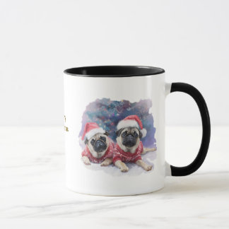 Kerstmug voor hondenliefhebbers/Pug Mok