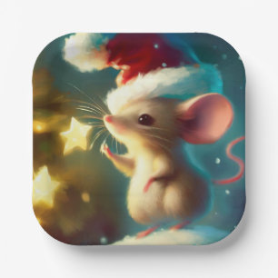 Kerstmuis 1 papieren bordje