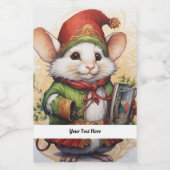 Kerstmuis 2 Jouw tekst hier Voedselcontainer Etiket (Enkel label)