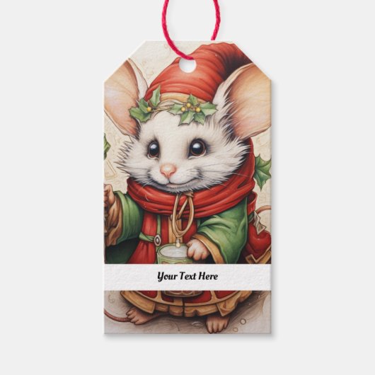 Kerstmuis 3 Jouw tekst hier Cadeaulabel (Voorkant)