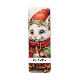 Kerstmuis 3 Jouw tekst hier Etiket