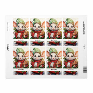 Kerstmuis 46 Jouw tekst hier Etiket
