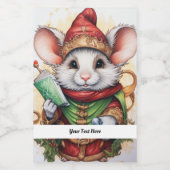 Kerstmuis 47 Jouw tekst hier Voedselcontainer Etiket (Enkel label)