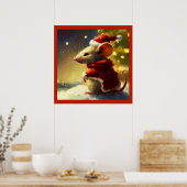 Kerstmuis 4 poster (Keuken)