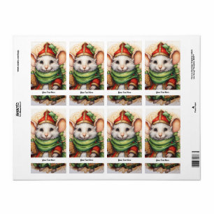 Kerstmuis 5 Jouw tekst hier Etiket
