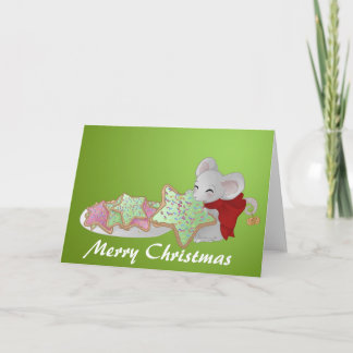 Kerstmuis de koekjesdief feestdagen kaart
