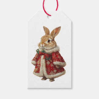 KERSTMUIS EN KONIJN Cadeaukaartje Cadeaulabel