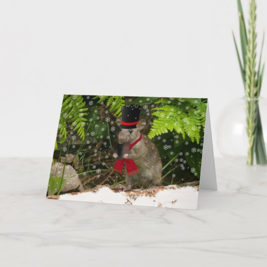 kerstmuis feestdagen kaart (Voorkant)