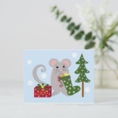 kerstmuis feestdagenkaart (Staand voorkant)