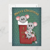 kerstmuis feestdagenkaart (Voorkant / Achterkant)