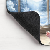 Kerstmuis in het raam muismat (Hoek)