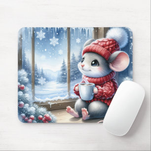 Kerstmuis in het raam muismat