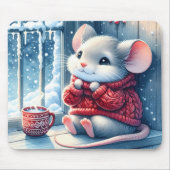 Kerstmuis in het winterraam muismat (Voorkant)
