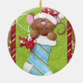 Kerstmuis in Stocking Ornament (Achterkant)