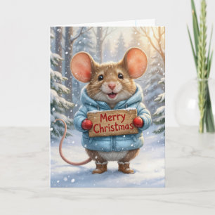 Kerstmuis in Winterwoud Kaart