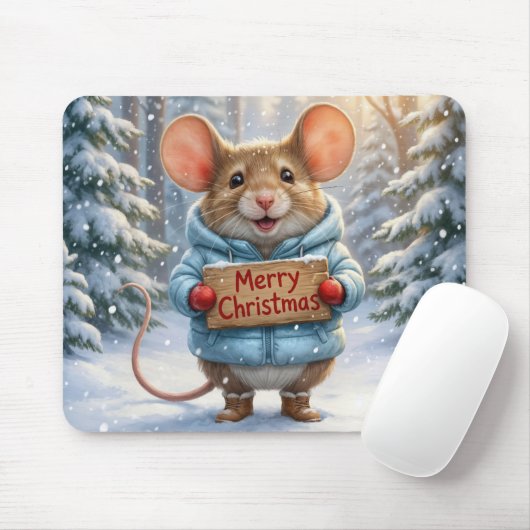 Kerstmuis in Winterwoud Muismat (Met muis)