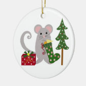 kerstmuis keramisch ornament (Links)