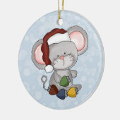 kerstmuis keramisch ornament (Links)