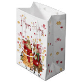 Kerstmuis Koppel met lantaarn Medium Cadeauzakje (Voorkant Gekanteld)