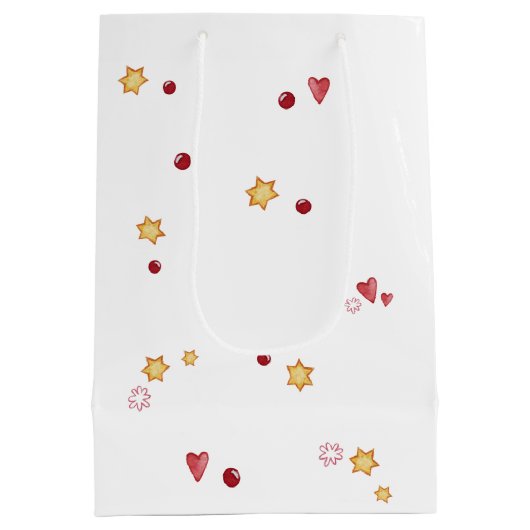 Kerstmuis Koppel met lantaarn Medium Cadeauzakje (Achterkant)