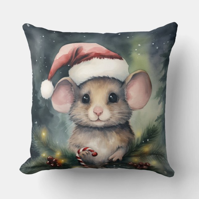 Kerstmuis Kussen (Voorkant)