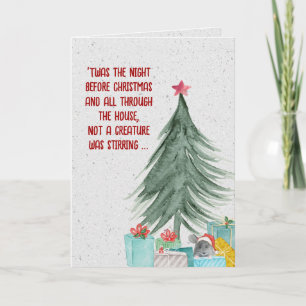 Kerstmuis met cadeautjes onder de boom feestdagen kaart