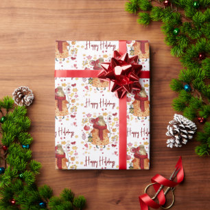 Kerstmuis met lantaarn cadeaupapier