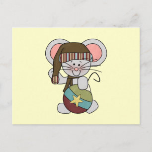 Kerstmuis met Ornament Feestdagenkaart