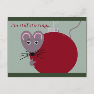 Kerstmuis met ornament is nog steeds in beweging briefkaart