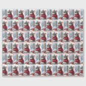 Kerstmuis met stomen hete cacao cadeaupapier (Vlak)