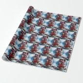 Kerstmuis met warme cacao cadeaupapier (Uitgerold)