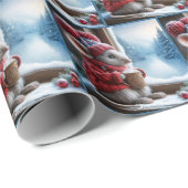 Kerstmuis met warme cacao cadeaupapier (Rol Hoek)