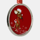kerstmuis metalen ornament (Rechts)