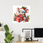 Kerstmuis Poster (Thuiskantoor)