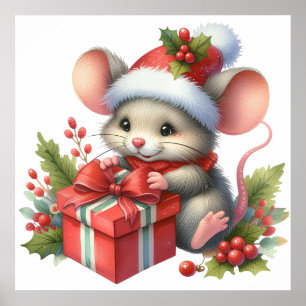 Kerstmuis Poster