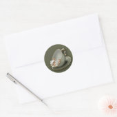 kerstmuis ronde sticker (Envelop)