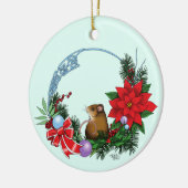 Kerstmuiskrans Keramisch Ornament (Links)