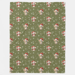 KERSTMUIZEN FLEECE DEKEN