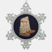kerstmukluks tin sneeuwvlok ornament (Voorkant)
