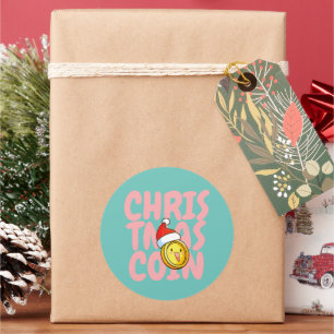 kerstmunt ronde sticker