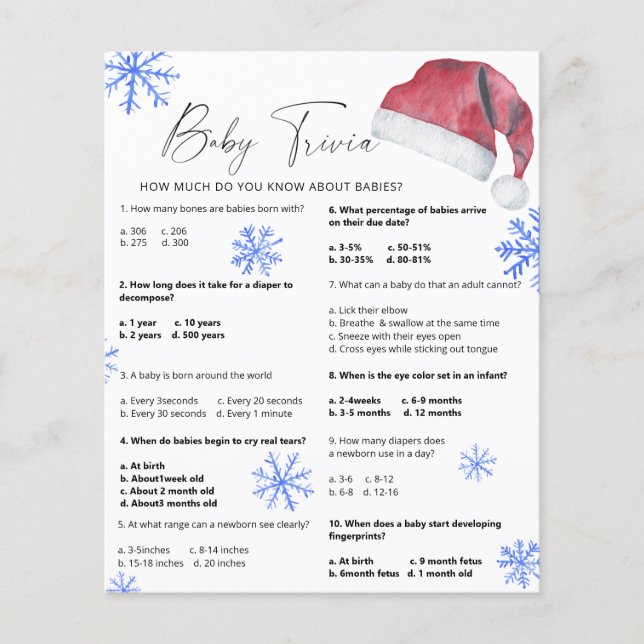 Kerstmuts - Baby Trivia (Voorkant)