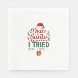 Kerstmuts Geschenkdoos Lieve Kerstman Geprobeerd Servet