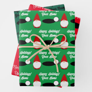 Kerstmuts kerstelf cadeaupapier vellen