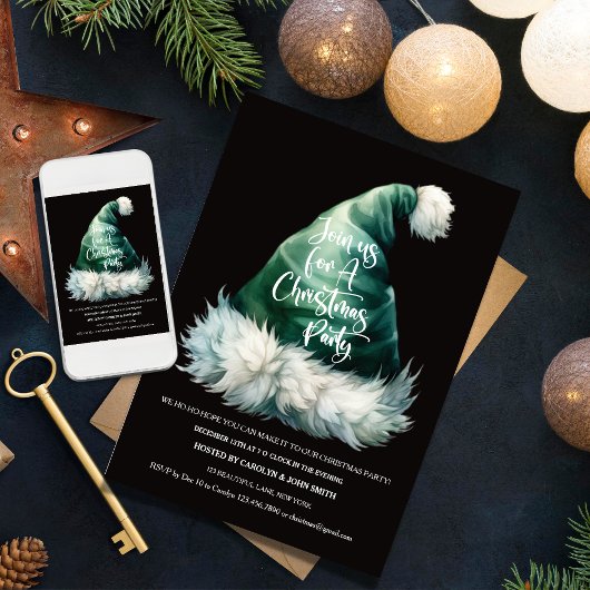 Kerstmuts Kerstfeest Uitnodiging Template