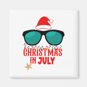 Kerstmuts Kerstmis in Juli Zonnebril Zomer Vibes B Magneet