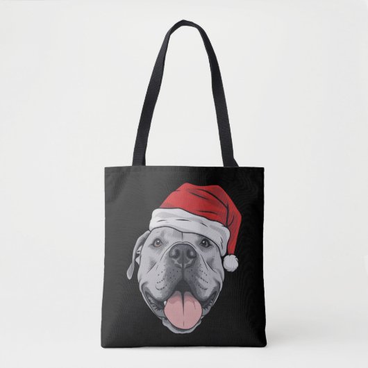 Kerstmuts Pitbull Kerstmis Kerstmis Huisdier Hond  Draagtas (Voorkant)