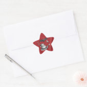 Kerstmuts Rood Ster Sticker (Envelop)